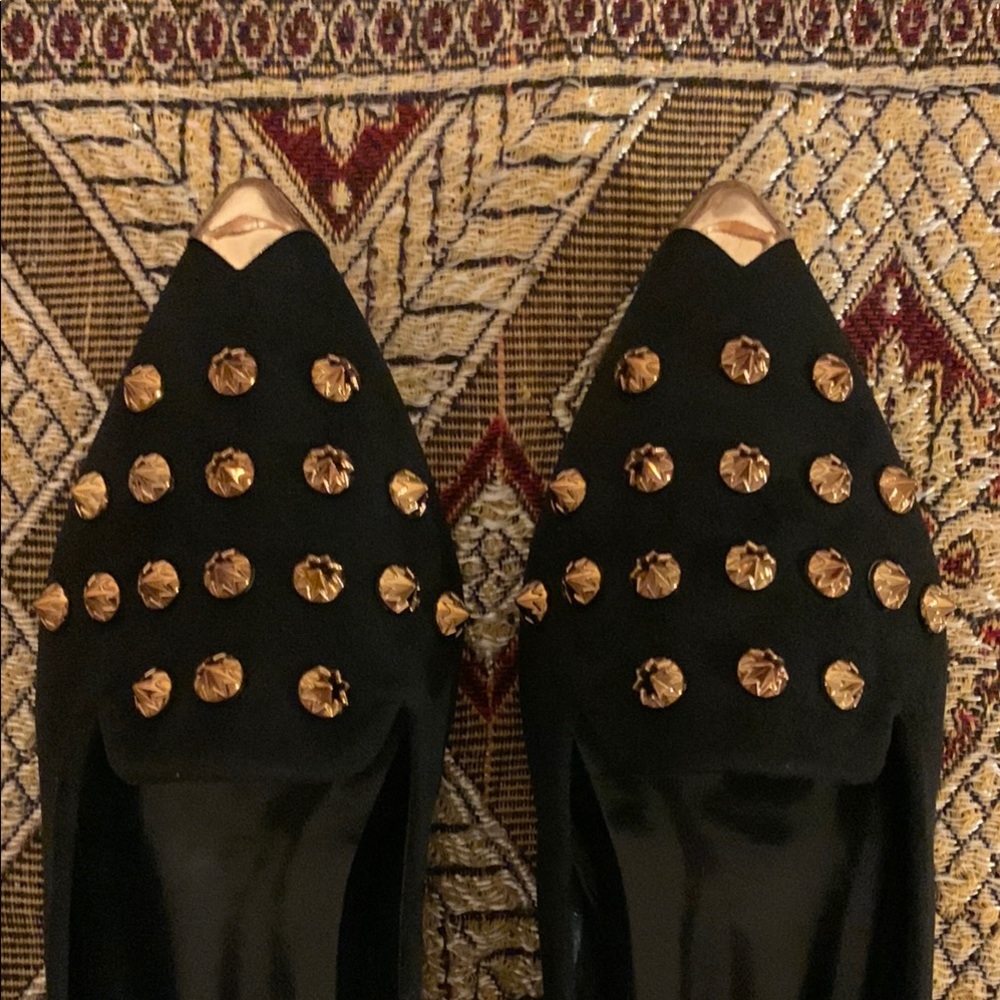SHEIN Black and Gold Studded Flats - Picture 3 of 8